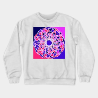 Square geometric ornament with repeated shapes in random bright neon colors Crewneck Sweatshirt